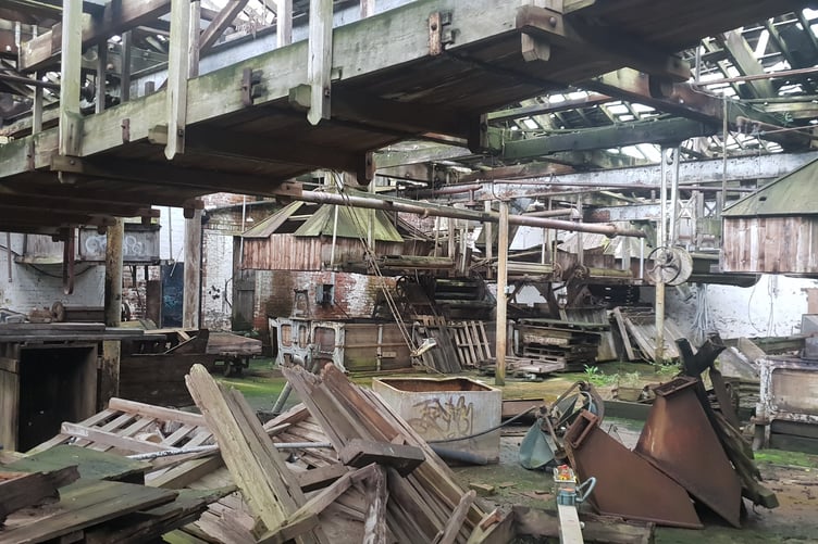 Inside the derelict Toneworks site in Wellington.