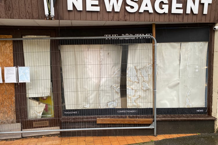 The store had previously been cordoned off by a fence and some windows boarded