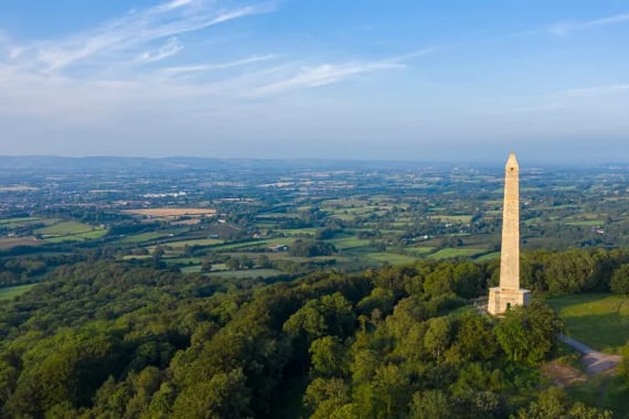 Wellington Monument, built on the highest point of the Blackdown Hills overlooking the town.