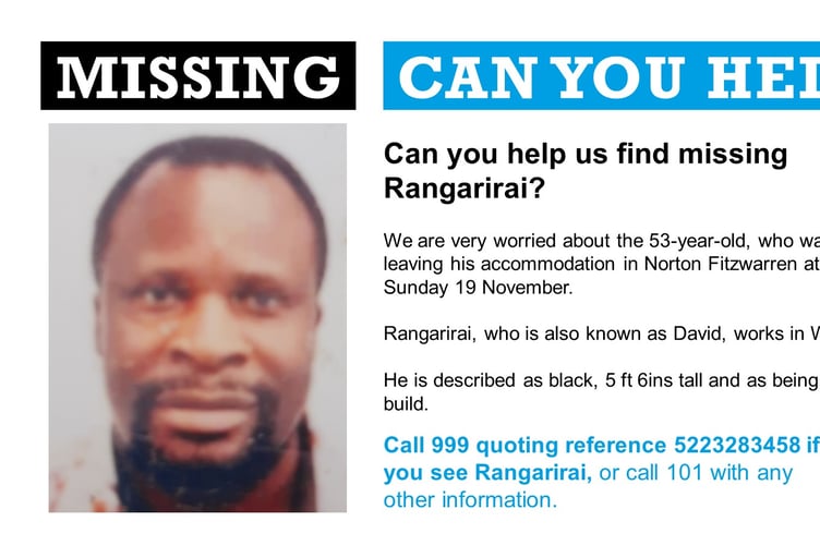 Officers are appealing for information as to the whereabouts of missing Rangarirai