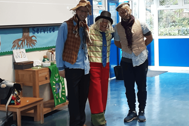 Archie and friends at Rockwell Green Primary School.
