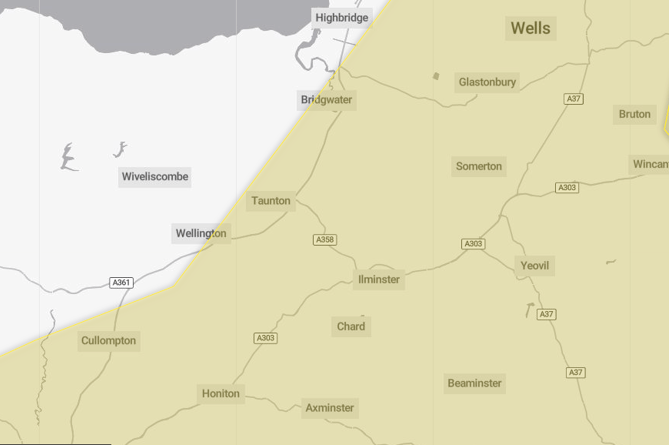 A Met Office Yellow warning of rain in is place for Thursday.