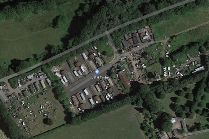 An aerial view of the existing Otterford gipsy site with the area proposed for expansion in the top right corner.