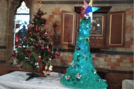 One of the entries in the first Rockwell Green Christmas tree festival.