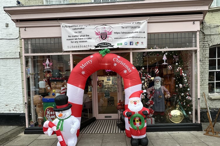 Winning window display at House of Cake in Wellington.