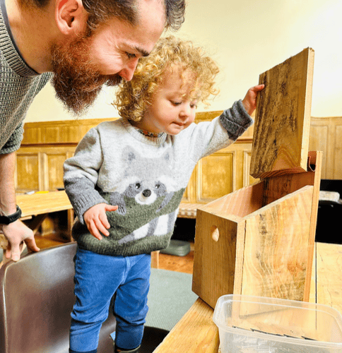A completed bird box in a children's workshop led by Milverton conservation volunteers and Transition Town Wellington.