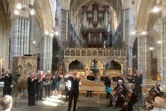 The South West Baroque Orchestra performing in Exeter Cathedral.