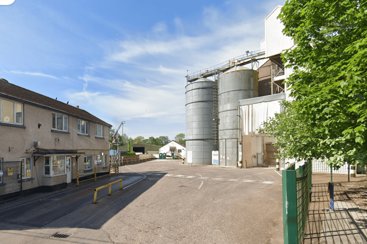 Mole Valley Farmers' Uffculme feed mill, where a major fire broke out this week.