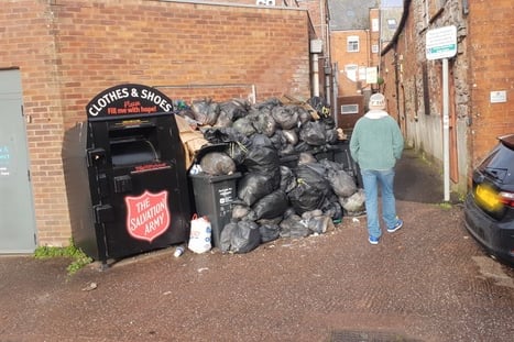 Environmental Health were alerted after a pile of rubbish was left dumped by South Street car park