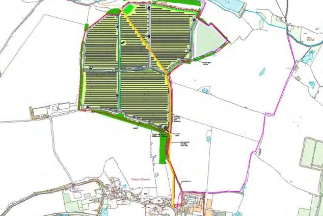 A plan of the new solar farm to be built in Preston Bowyer, near Milverton.