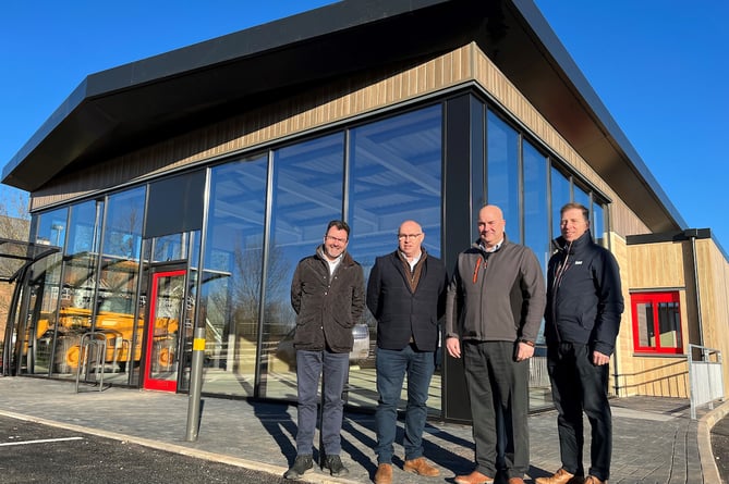 Pictured at the new KFC drive-thru on the Westpark business park are (left to right) Summerfield divisional director Dave Partridge and managing director James Holyday with Devon Contractors director and contracts manager Nick England, and Summerfield commercial director Ben Trickey.