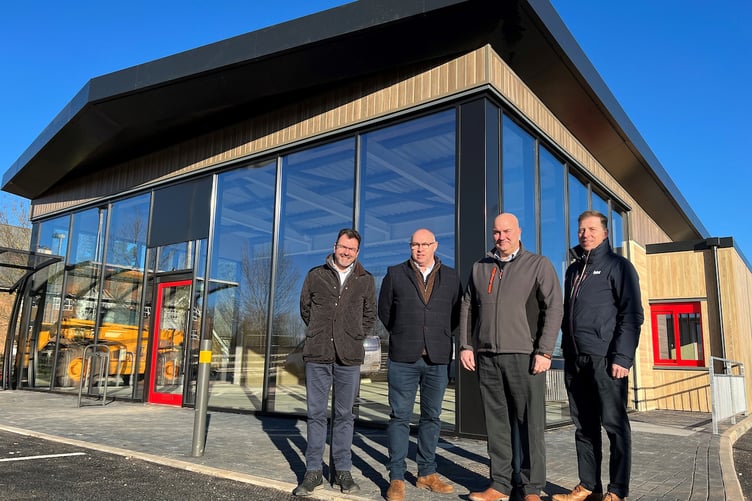 Pictured at the new KFC drive-thru on the Westpark business park are (left to right) Summerfield divisional director Dave Partridge and managing director James Holyday with Devon Contractors director and contracts manager Nick England, and Summerfield commercial director Ben Trickey.