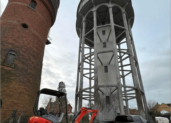 Contractors clean up historic water towers site