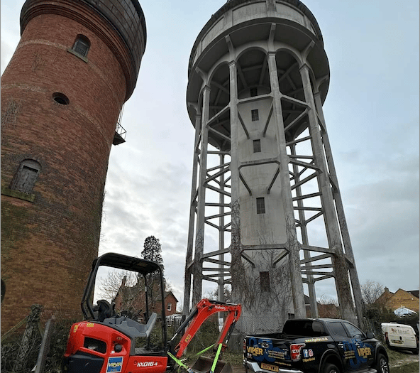 Contractors clean up historic water towers site