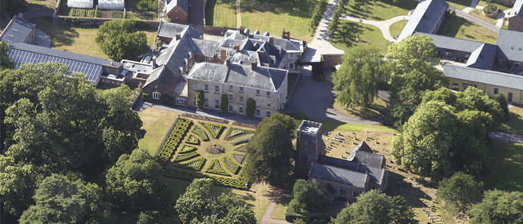 An aerial view of Nynehead Court.