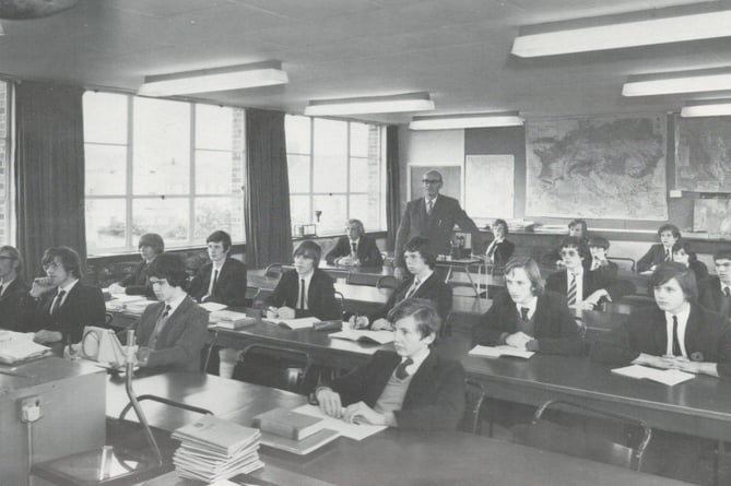 A 1960s classroom in Wellington School.