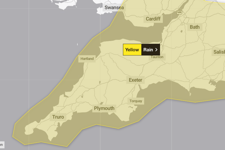A two day warning for heavy rain has been issued