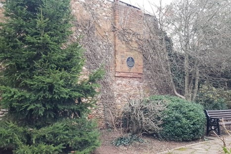 The site of the plaque commemorating Wellington's involvement in the Monmouth Rebellion