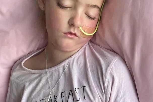 Schoolgirl Harper Pumfrey, who is battling a life-threatening brain tumour.