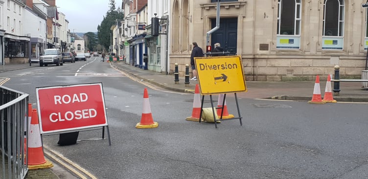 Traffic cones have been moved at the entrance by Wellington motorists frustrated that National Grid has left South Street closed for most of the week with no apparent work taking place.