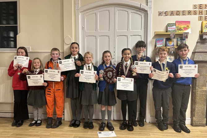Young pupils who reached the finals of a Richard Huish Trust public speaking and performance poetry competition during half-term.