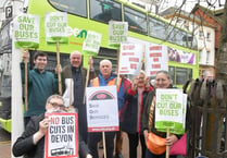 Bus cuts protest sees town's largest rally for years