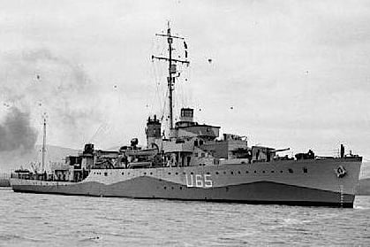 HMS Wellington as she was during the Second World War.