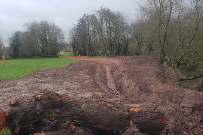 Excavation works to allow a rugby pitch to be turned around in the former Beech Grove School playing field.
