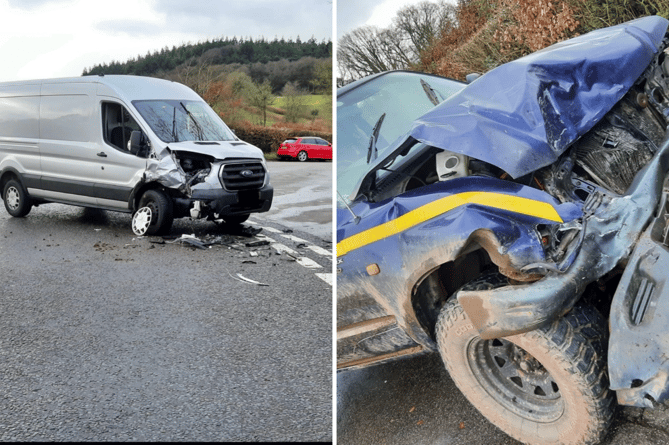 The scene following a two car collision on the outskirts of Wellington on Saturday