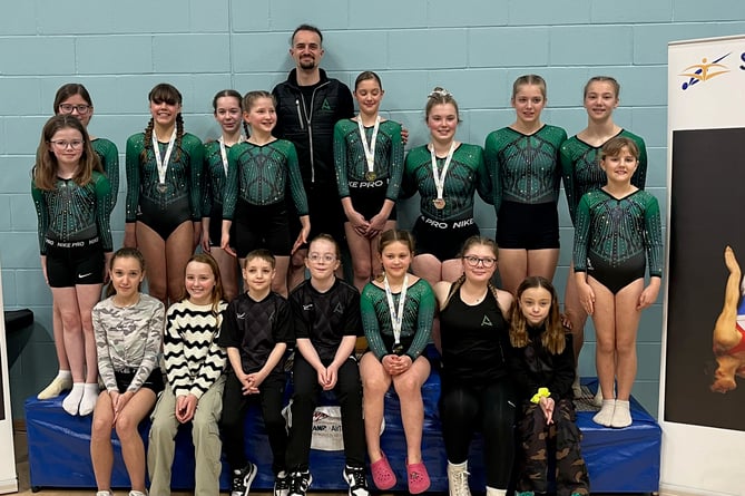 Jacob Turner with the Accelerate trampoline clubs’ competition squad