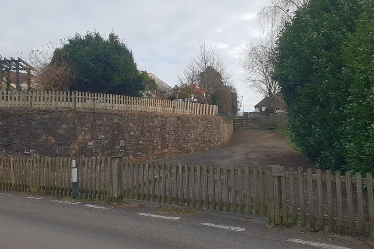 The fenced-off footpath in Burchills Hill, Wellington, which is to be subject of a public inquiry in May.