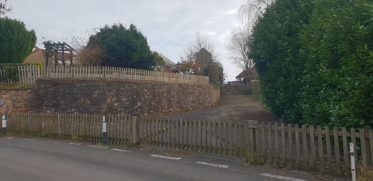 The fenced-off footpath in Burchills Hill, Wellington, which is to be subject of a public inquiry in May.