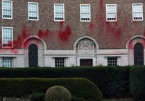 County hall hit by Palestine protest