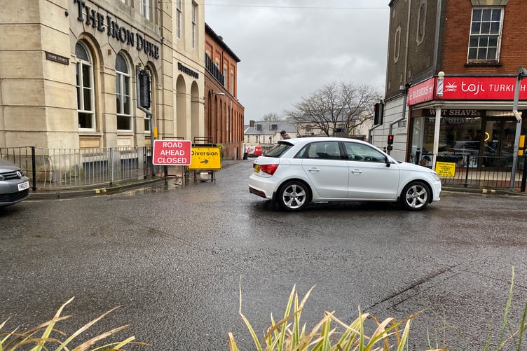 North Street was closed on Monday for emergency works
