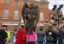 Crowds of people gathered in Taunton for the poignant unveiling of Knife Angel