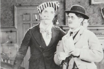 Stan Laurel (left) and Wellington's Jack Ackroyd.