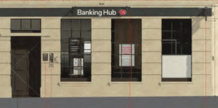 Temporary banking hub to make permanent move into former bank