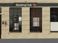 Temporary banking hub to make permanent move into former bank