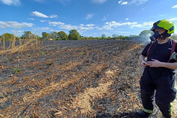 Wellington firefighters also helped put out a nine-acre crop field fire near Kingston St Mary