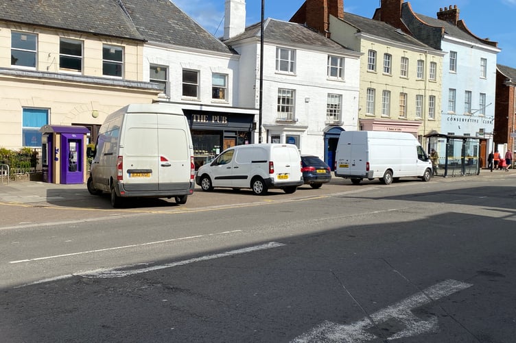 Vehicles seen parked at the location of the alleged assault on Thursday, April 25