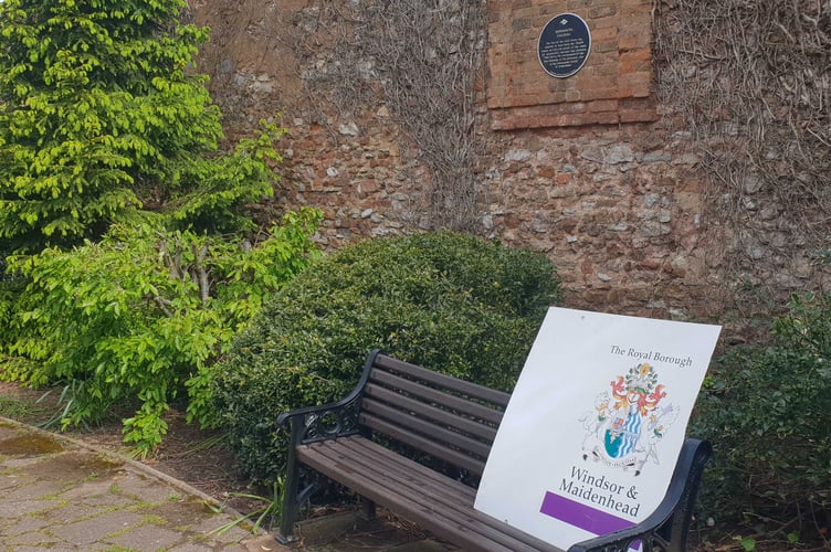A plaque is mounted on the wall of Monmouth Gardens, Wellington, telling the story of the Duke's unmasking.