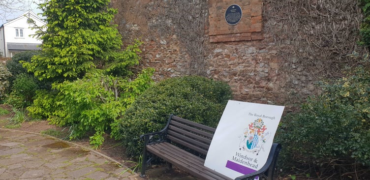 A plaque is mounted on the wall of Monmouth Gardens, Wellington, telling the story of the Duke's unmasking.