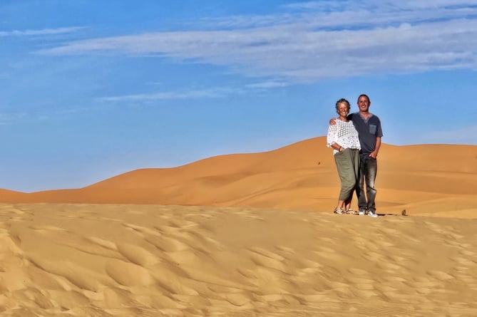Karen and Myles in the Moroccan Desert