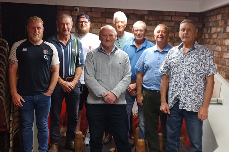 Scuppas, back left to right: Adrian Newstead, John Barker, Craig Newstead, Dave Squire, Nick Payne, Nigel Symonds; front: Roger Howe (vice captain), Chris Morter (captain),