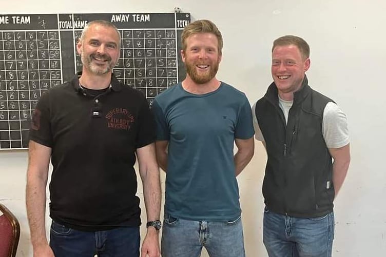 Left to right: Jake Phillips (centre), Will Dyer (right) and Richard Baradbeer (left).