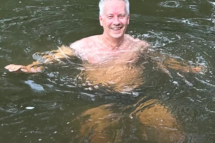 Gideon Amos swimming in the Tone at French Weir Park.