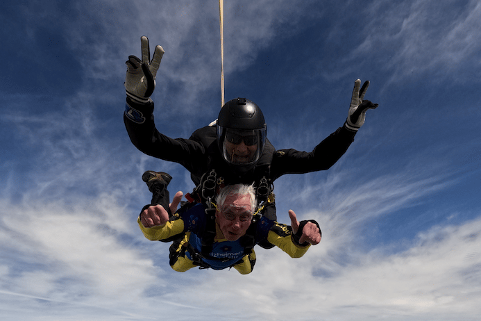 Brian Standring, 85, jumped from 15,000ft for charity on Friday, May 17