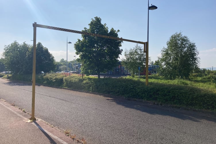 Entrance to the Silk Mills park and ride site on the A3065 Silk Mills Road in Taunton (Daniel Mumby)