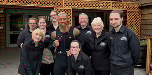 Charity founder Ashley Cain visits Rumwell Farm Shop during epic ride