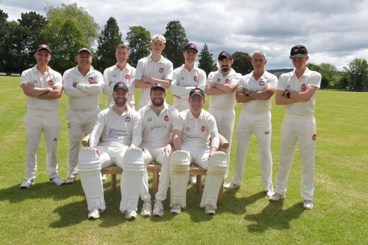 Wellington, 2nd XI, back left to right: Olly Dickens, Aks Latifi, Neil Hendy, Tom Hopkins, Rob Moysey, Alex Troake, Andy Hurry, Olly Hunt; front: Paul Short, Ian Hewson, Ben Evett.